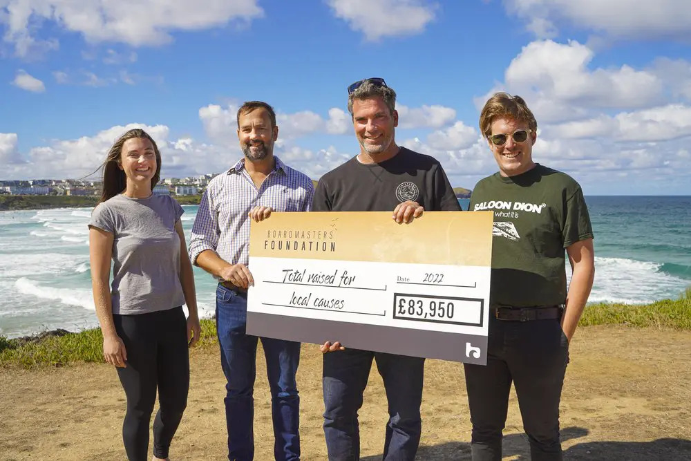 People holding check