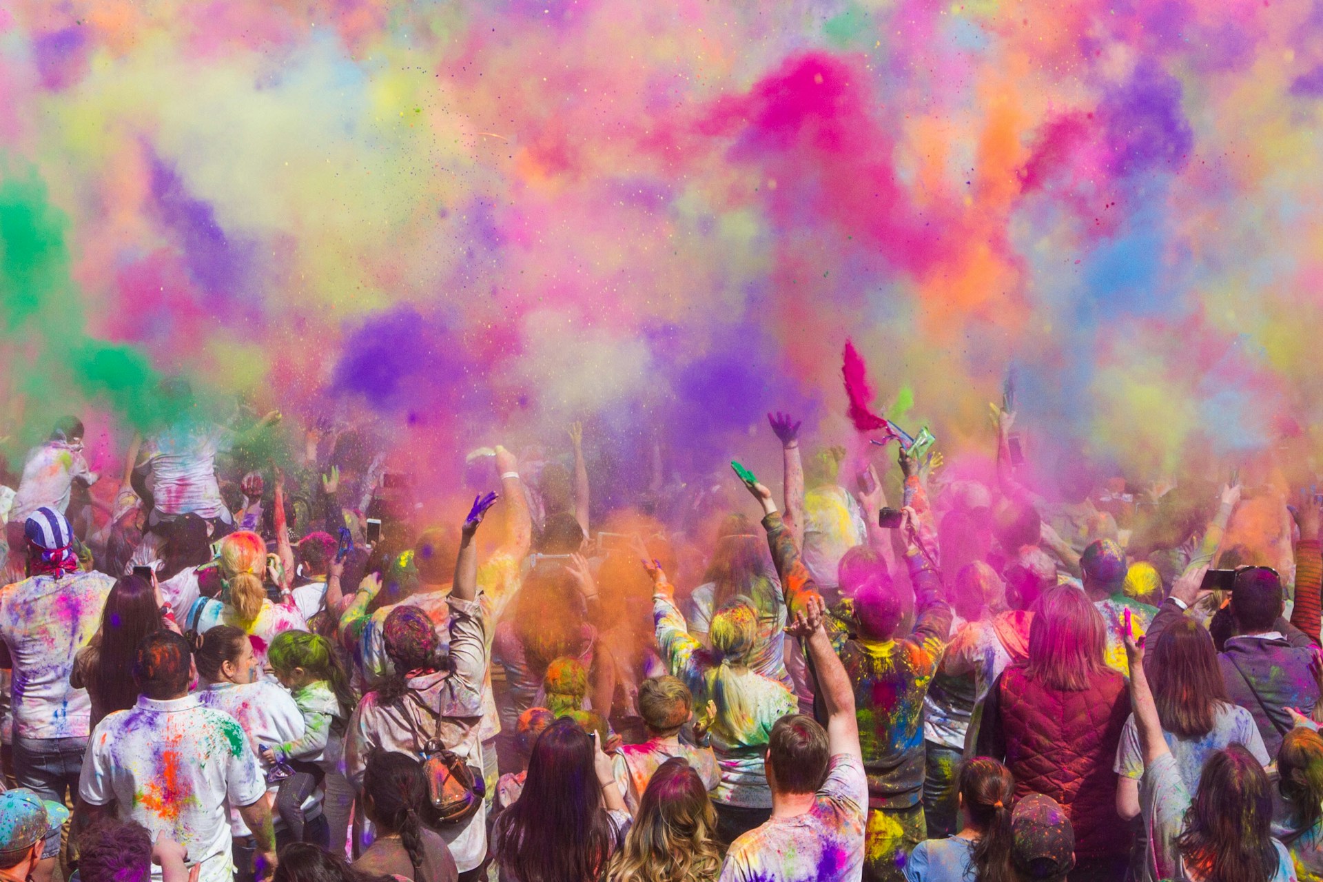 people at a colour festival